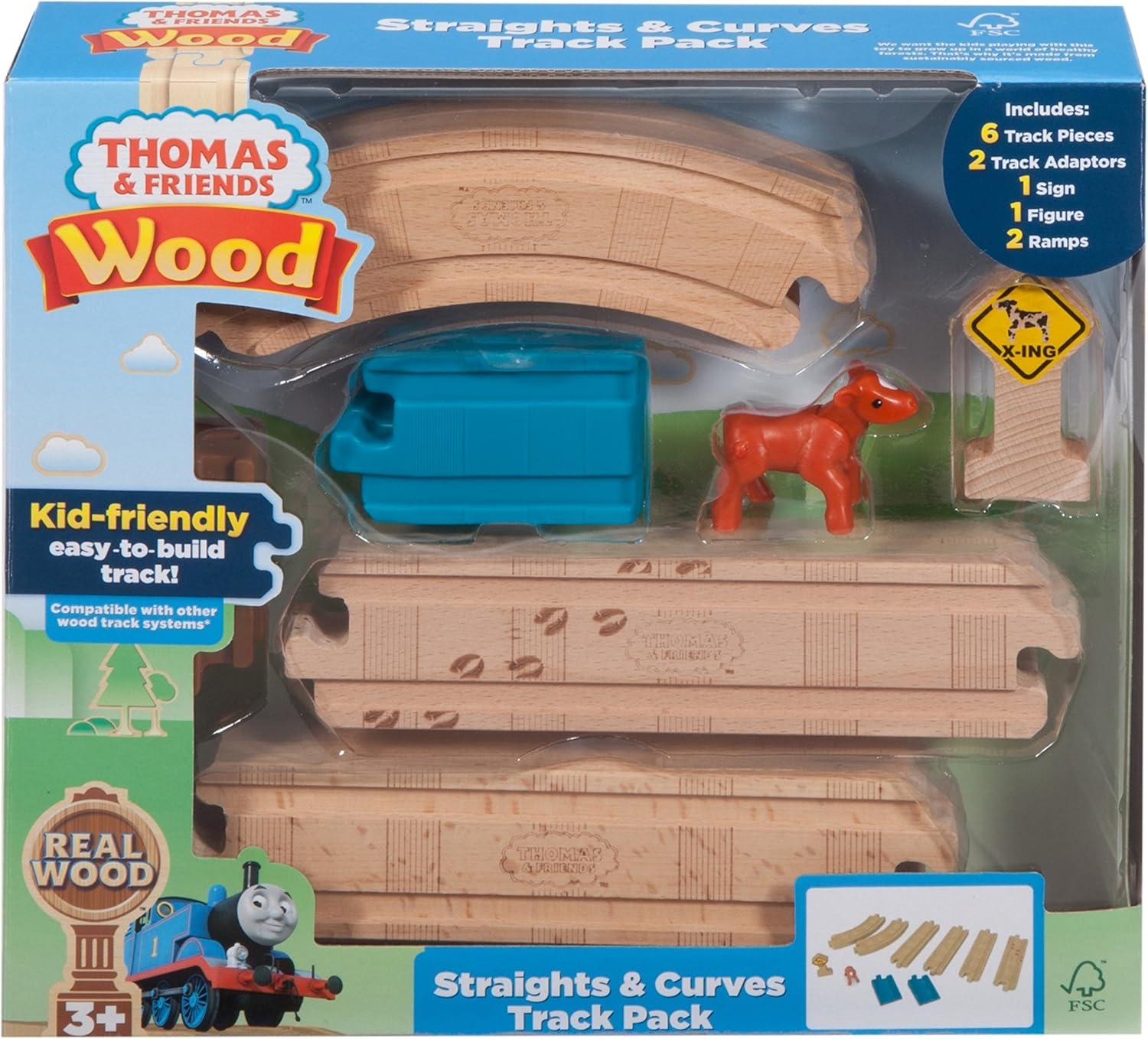 Thomas Wood - Straight & Curved Extension Track Set