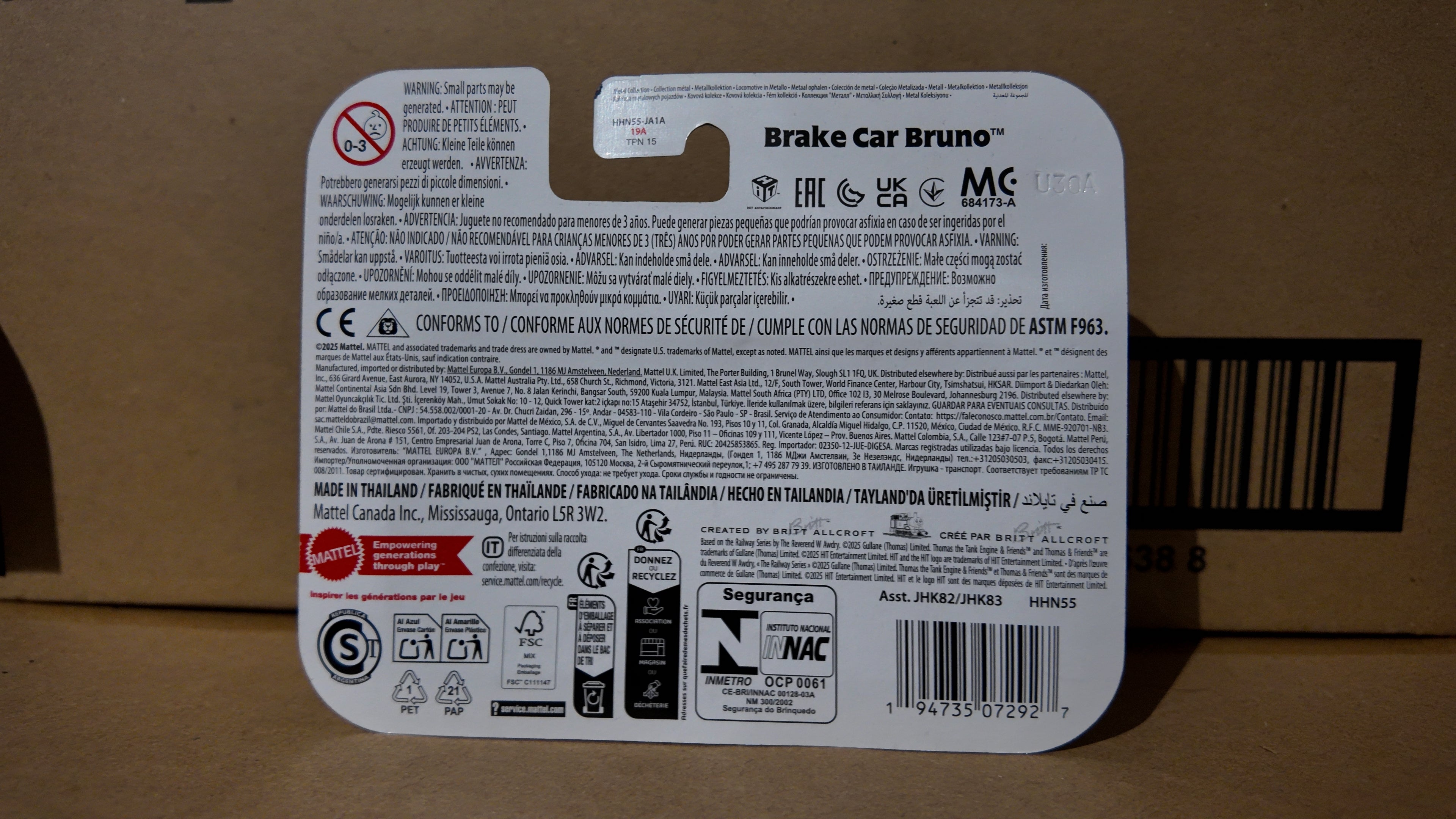 Thomas & Friends Push Along Diecast Engine - Brake Car Bruno AEG