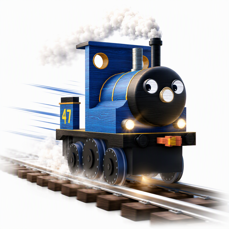 Jasper, blue steamy engine number 47