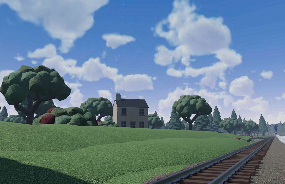 A house in the hills beside the Evertrail tracks, official R4L Studios artwork